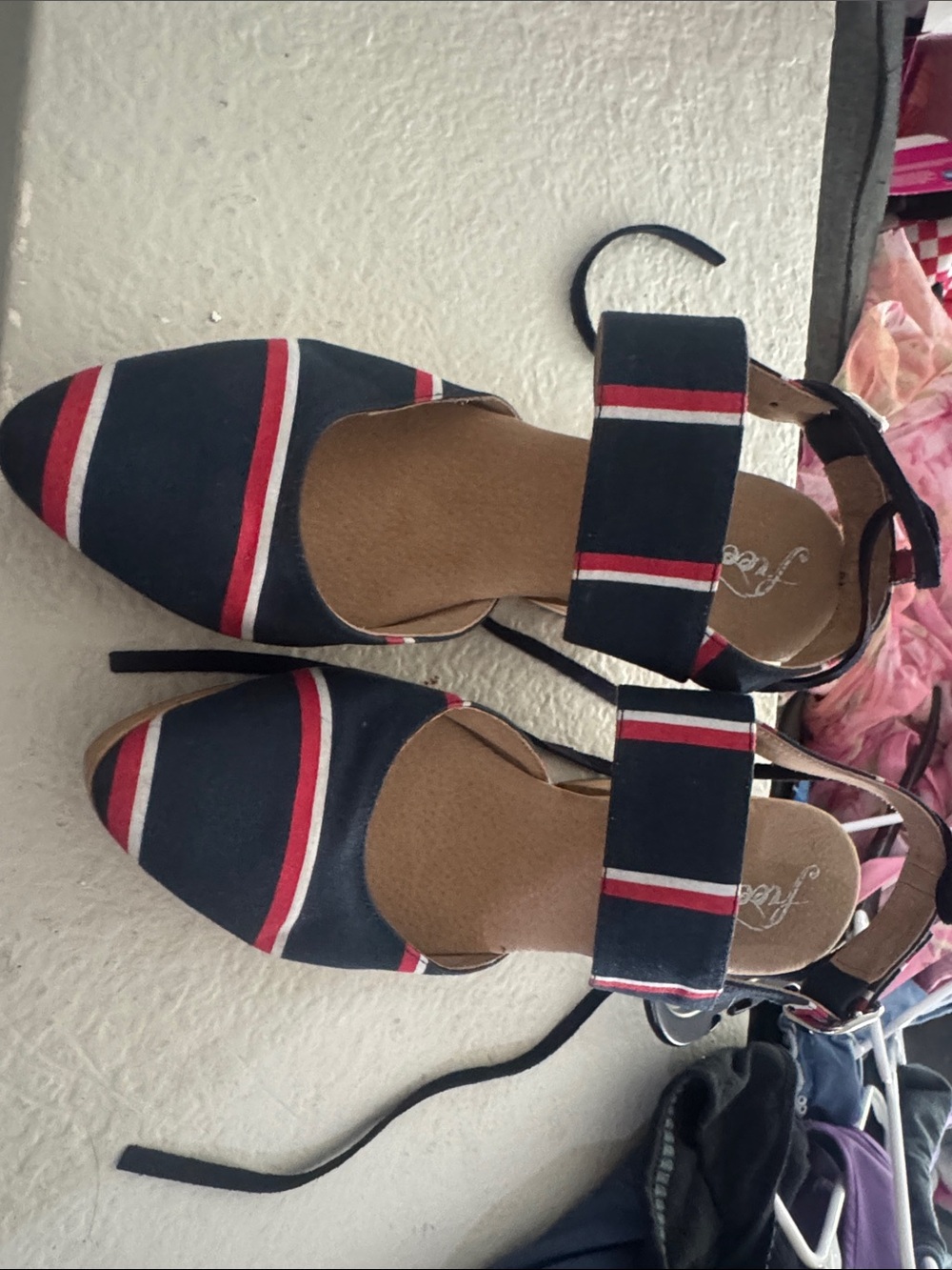Free People Red, White and Blue wedge clogs size 39